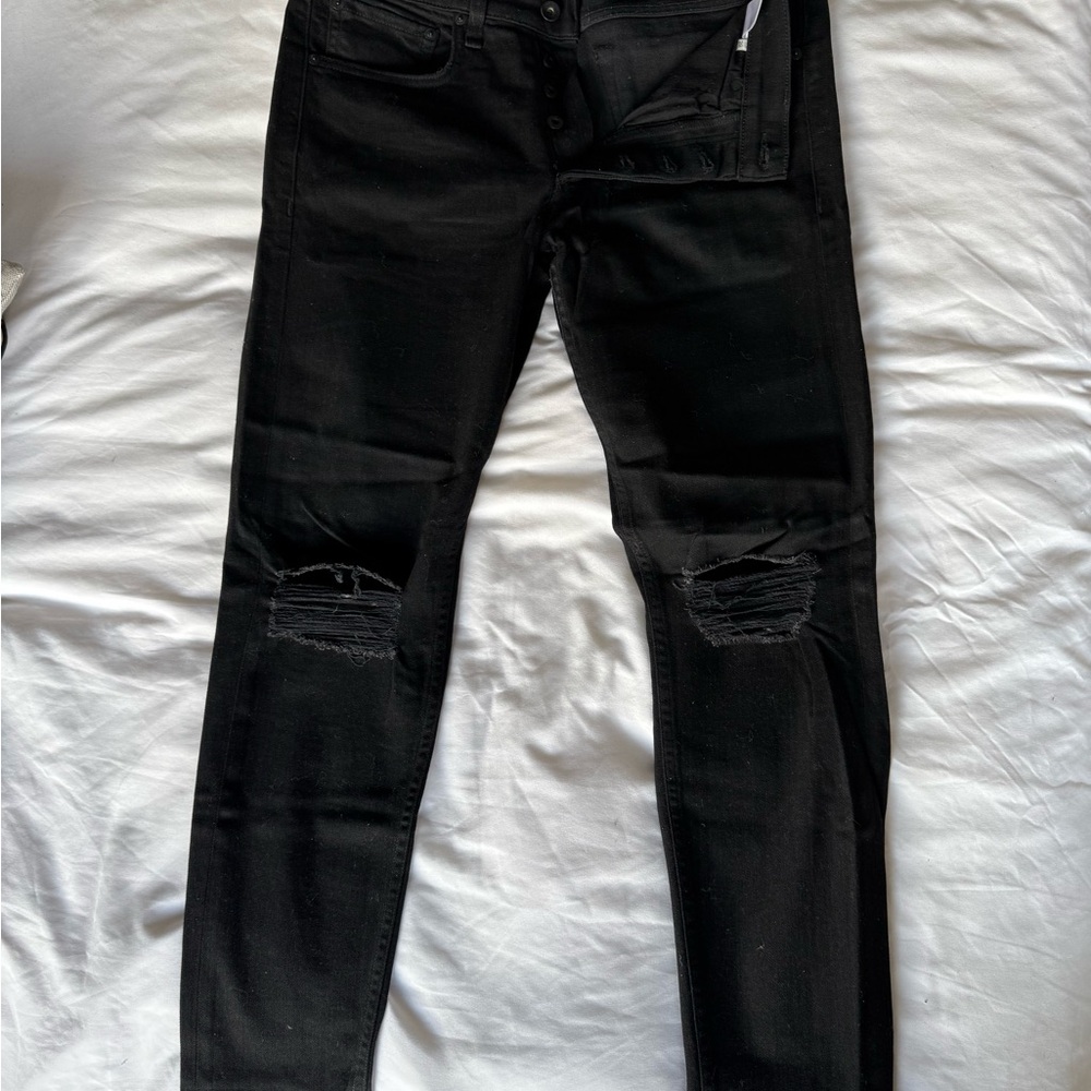 Rag and Bone Black Distressed Jeans
